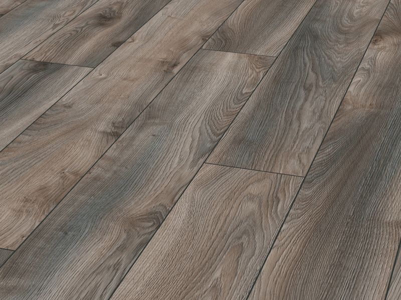 MAMMUT LONG PLANK MACRO OAK GREY LAMINATE FLOORING AC5 - Image 2