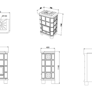 Diana/L Wood Stove 11,8Kw - Image 2