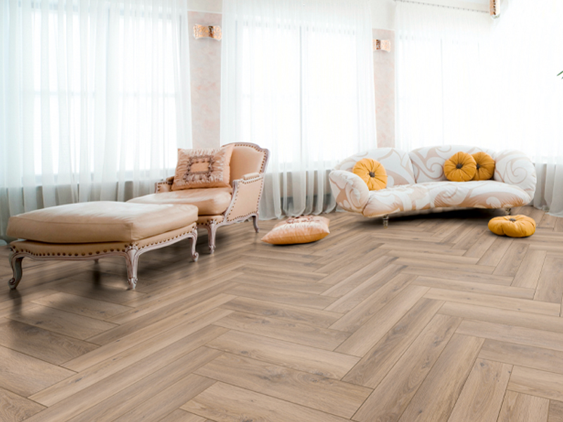 HERRINGBONE METZ OAK LAMINATE FLOORING AC4