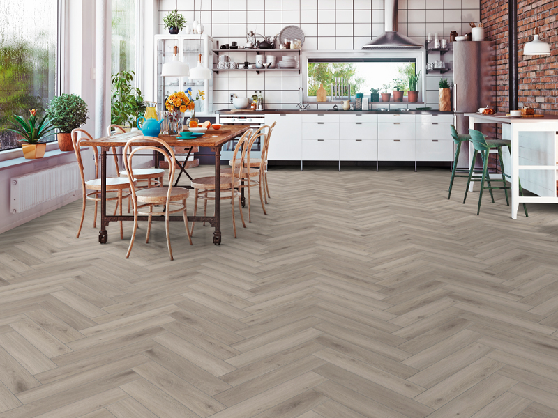 HERRINGBONE SILVER OAK LAMINATE FLOORING AC4