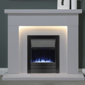 Durrington Arctic White Micromarble Mantel c/w Lights 48" - Image 2