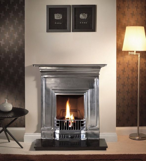 Barcelona Cast Iron Full Polished Fireplace 36"