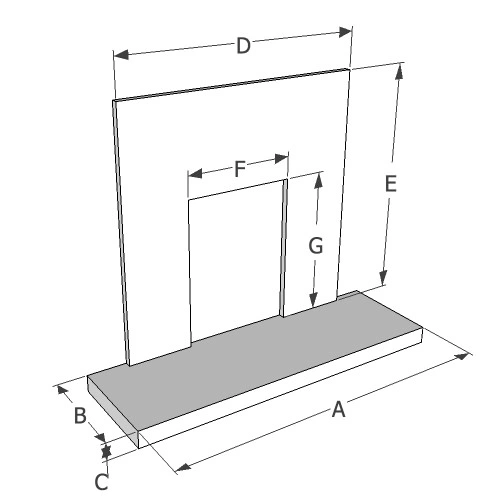 Black Granite Hearth and Back Panel Set for Solid Fuel Fires & Stoves - Image 3