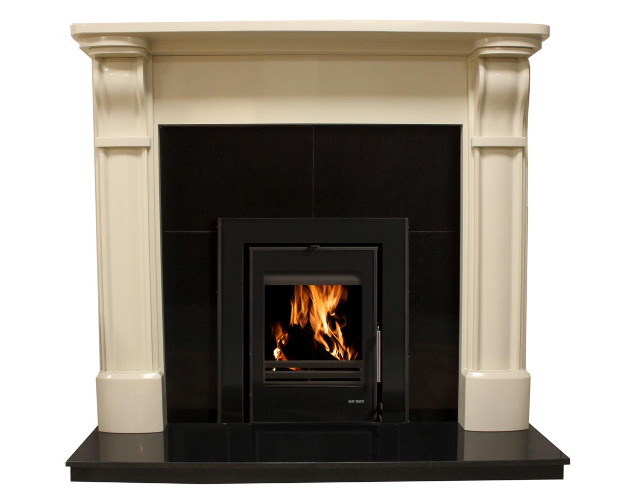 Black Granite Hearth and Back Panel Set for Solid Fuel Fires & Stoves - Image 2