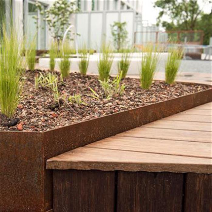 Corten Steel Corner Straight Top Edge (300 x 300 x 70 x 2mm) - Image 2