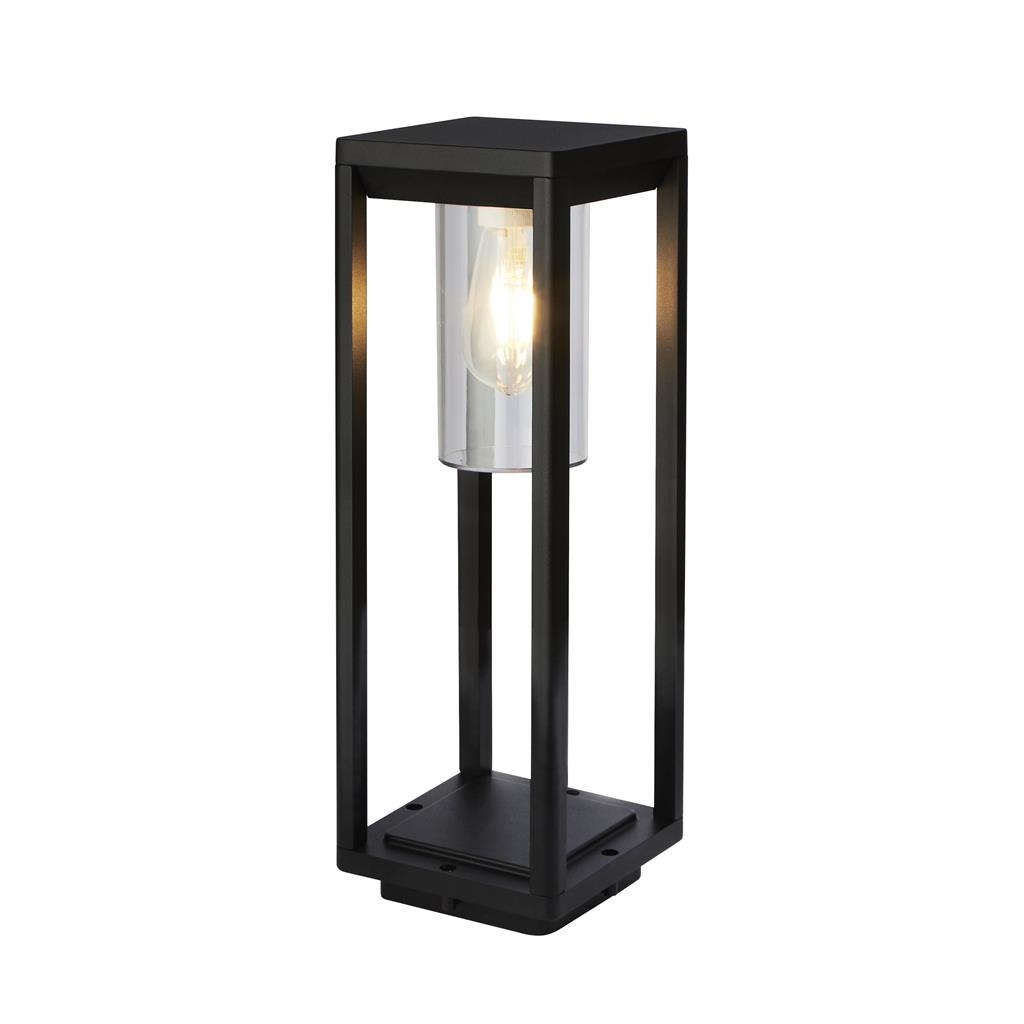 Atlantic Outdoor Post Black Metal & Clear Diffuser 450mm