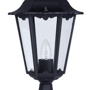 Victorian 55cm Outdoor Post Silk Black Metal & Glass IP44 - Image 2