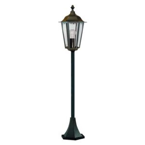 Victorian 105cm Outdoor Post Silk Black Metal & Glass IP44