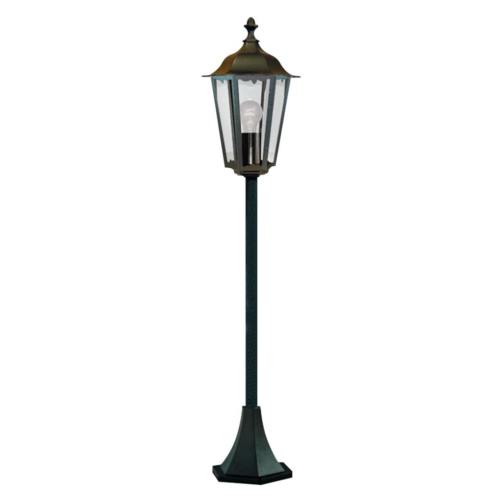 Victorian 105cm Outdoor Post Silk Black Metal & Glass IP44