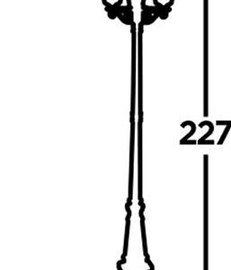 Victorian 220cm 3LT Outdoor Post Silk Black Metal & Glass IP44 - Image 3