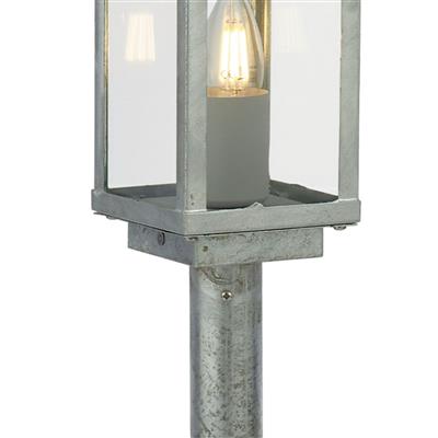 MHG Box Outdoor Post 500mm - Silver & Clear Glass IP44 - Image 3