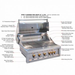 Sunstone Ruby Series 5 Burner Gas Grill With Infared - Image 2