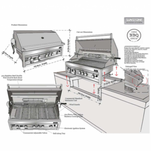 Sunstone Sun Series 5 Burner Gas Grill with Infrared - Image 7