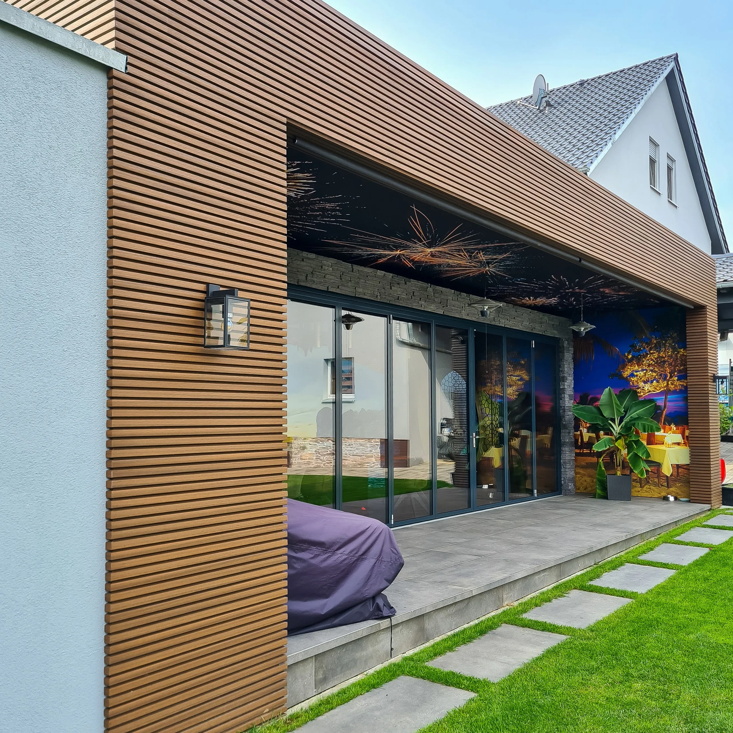 Duratech Slatted Composite Cladding Teak