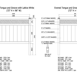 White Privacy Fence with Lattice - Image 2