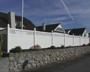White Privacy Fence with Lattice - Image 3