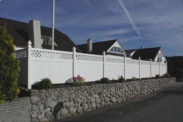 White Privacy Fence with Lattice - Image 3