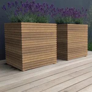 Malaga Rhombus Hardwood Planters - Image 2