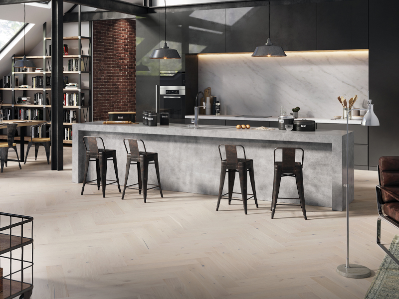 BARISTA HERRINGBONE OAK MOCHA BRUSHED MATT LACQUERED ENGINEERED FLOORING
