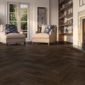 Herringbone Berkshire Oak Stained, Brushed & UV Lacquered Engineered Flooring - Image 2