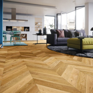 Barista Oak Caramel/Crema Chevron Brushed Matt Lacquered Engineered Flooring - Image 2