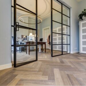 Renaissance Herringbone Oak Della Porta Smoked White UV Oil/Wax Engineered Flooring - Image 2