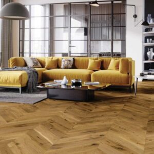 Barista Oak Mainland/Arabica Chevron Brushed Matt Lacquered Engineered Flooring - Image 2