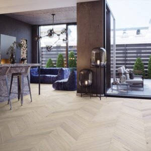 Barista Oak Mocha/Trivor Chevron Brushed Matt Lacquered Engineered Flooring - Image 2