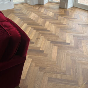 Herringbone Morrison Oak Matt Lacquered Engineered Flooring - Image 2