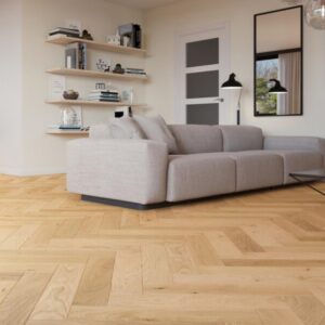 Herringbone Oxford Oak Stained, Brushed & Matt Lacquered Engineered Flooring - Image 2