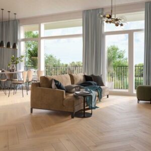 Herringbone Stafford Oak Smoked, White & UV Matt Lacquered Engineered Flooring - Image 2