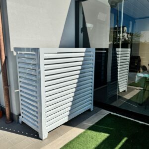Big Blade Heat Pump Cover - Floor Standing Next To Wall - Image 4