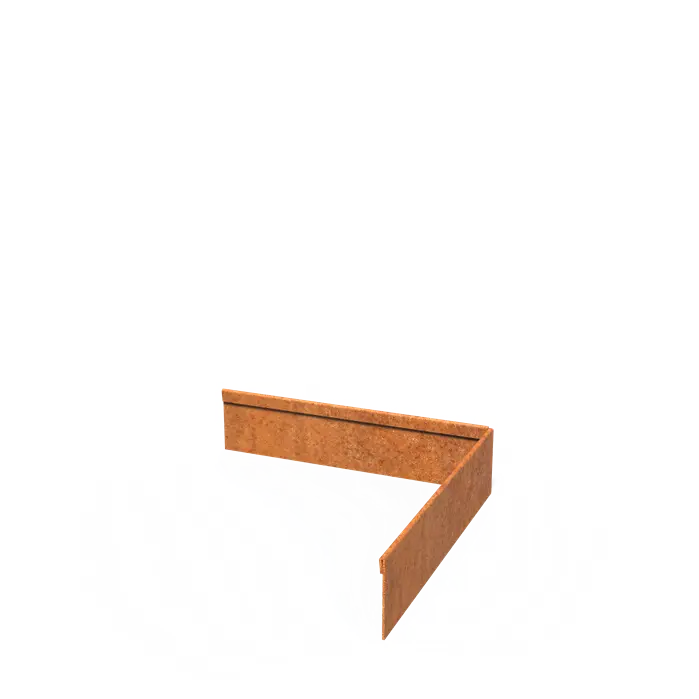 Corten Steel Corner Flattened Inside Top Edge (300 x 300 x 70 x 2mm)