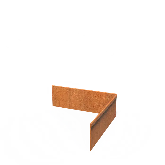 Corten Steel Corner Flattened Outside Top Edge (300 x 300 x 100 x 2mm)