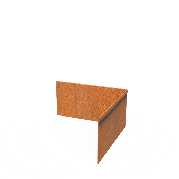 Corten Steel Corner Flattened Outside Top Edge (300 x 300 x 150 x 2mm)