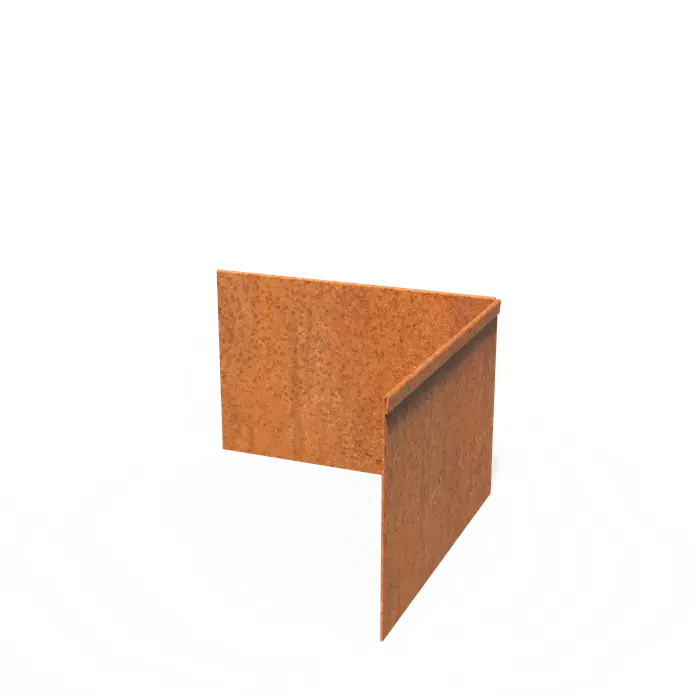 Corten Steel Corner Flattened Outside Top Edge (300 x 300 x 200 x 2mm)