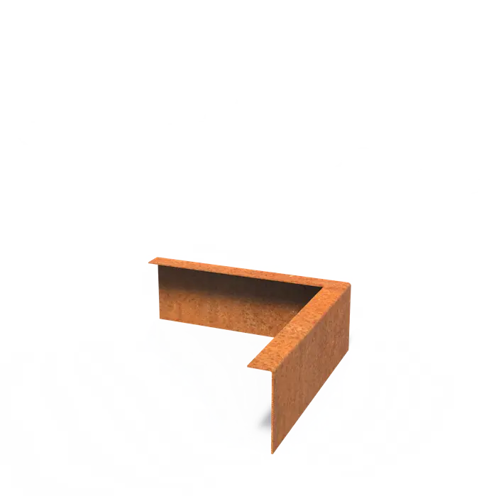 Corten Steel Inside Corner Set Top Edge (300 x 300 x 100 x 2mm)