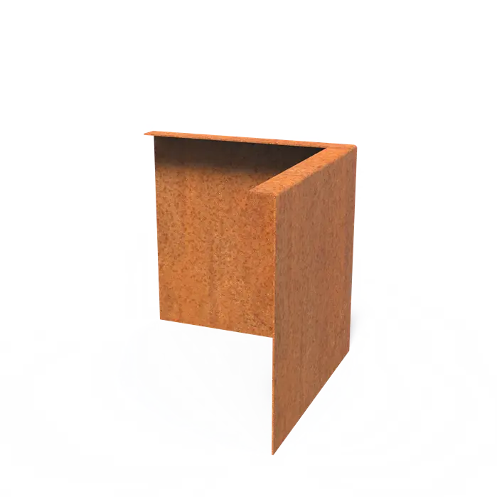 Corten Steel Inside Corner Set Top Edge (300 x 300 x 290 x 2mm)