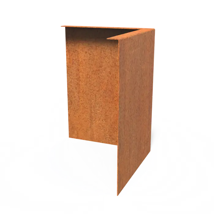 Corten Steel Inside Corner Set Top Edge (300 x 300 x 390 x 2mm)