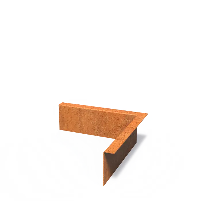 Corten Steel Outside Corner Set Top Edge (300 x 300 x 100 x 2mm)