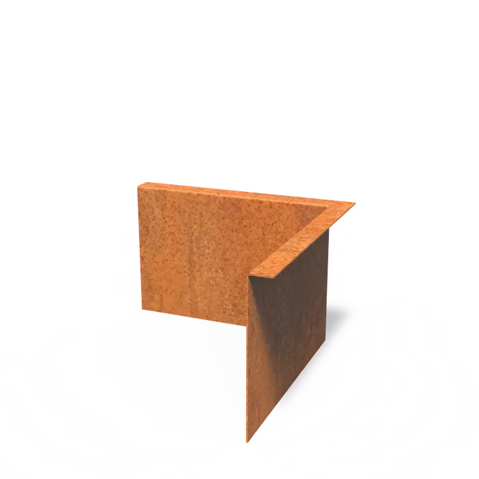 Corten Steel Outside Corner Set Top Edge (300 x 300 x 200 x 2mm)