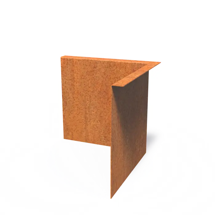 Corten Steel Outside Corner Set Top Edge (300 x 300 x 290 x 2mm)
