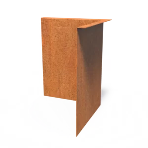Corten Steel Outside Corner Set Top Edge (300 x 300 x 390 x 3mm)