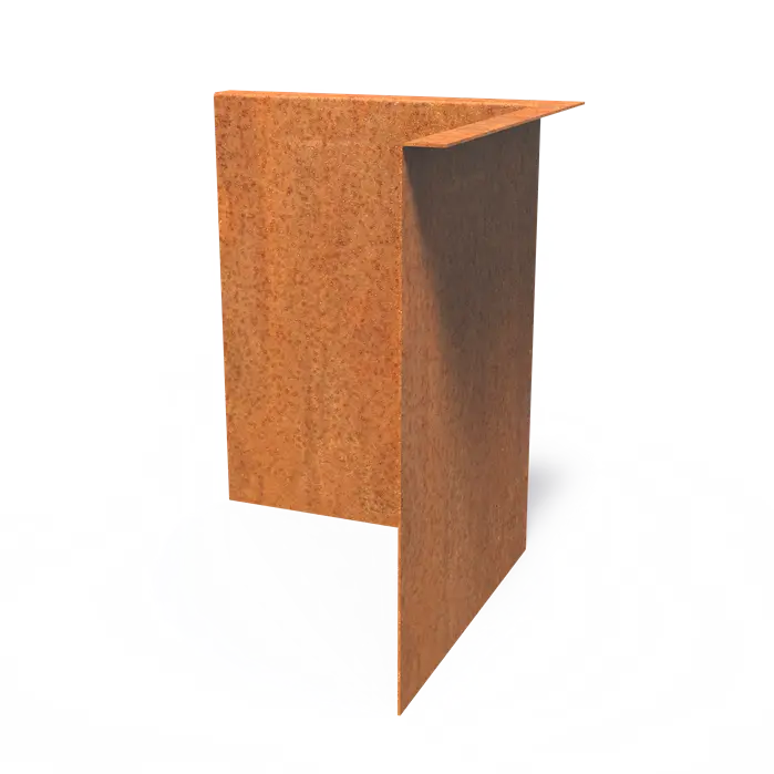 Corten Steel Outside Corner Set Top Edge (300 x 300 x 390 x 3mm)