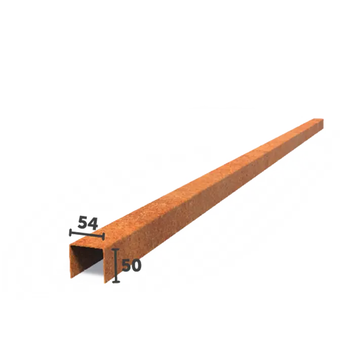 Corten Steel U-Profile Straight Edge (2300 x 2 x 50 x 54 x 50mm)